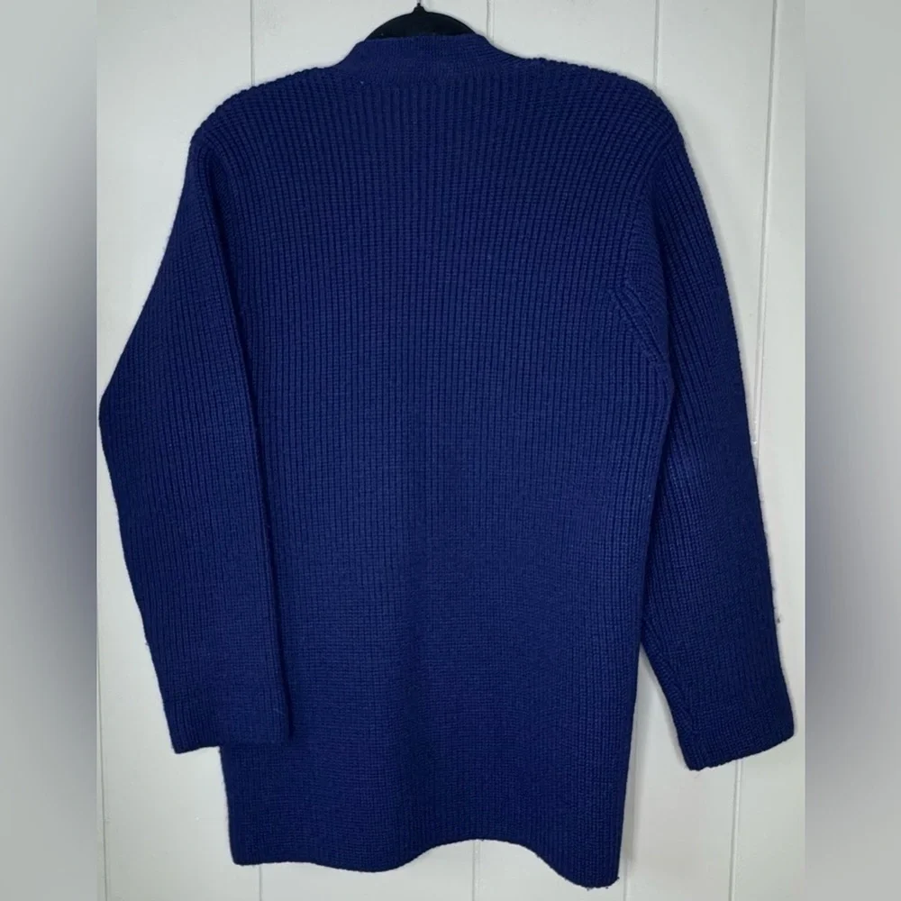 100% Merino Wool Vintage Liz Knit School Sweater Cardigan Womens Small Petite